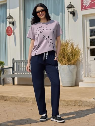 Image of ZEYO Night Suit for Women's Printed Night Dress of Top and Pyjama
