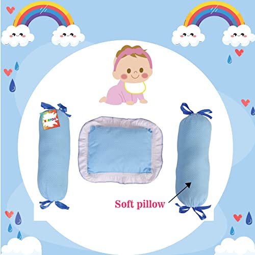 Bantoo-New-Born-Baby-Bedding-Gaddi-Set-Cotton-Sleeping-Mattress-with-Pillow-Side-Bolster-0-6-Months-Blue