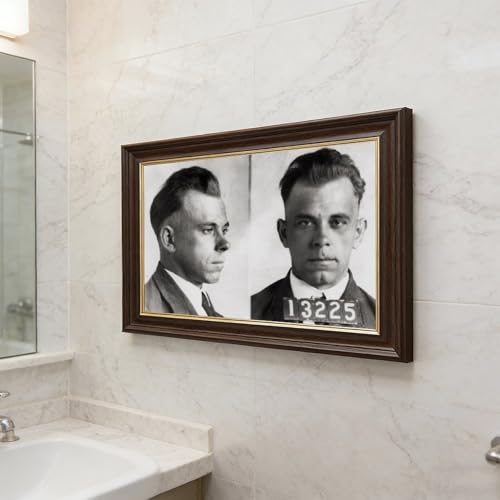 Impression sur toile John Dillinger mugshot déco murale bureau rétro