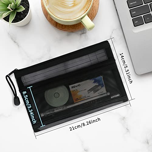 Colorlife CL-US-D-1181-PENCIL-BAG-3-PACK Mesh Zipper Pouch 3 Pack Mesh Pencil Case [Double Layers] Multifunctional Clear Pen Bag Organizer Stationery Storage Bag thumb #1
