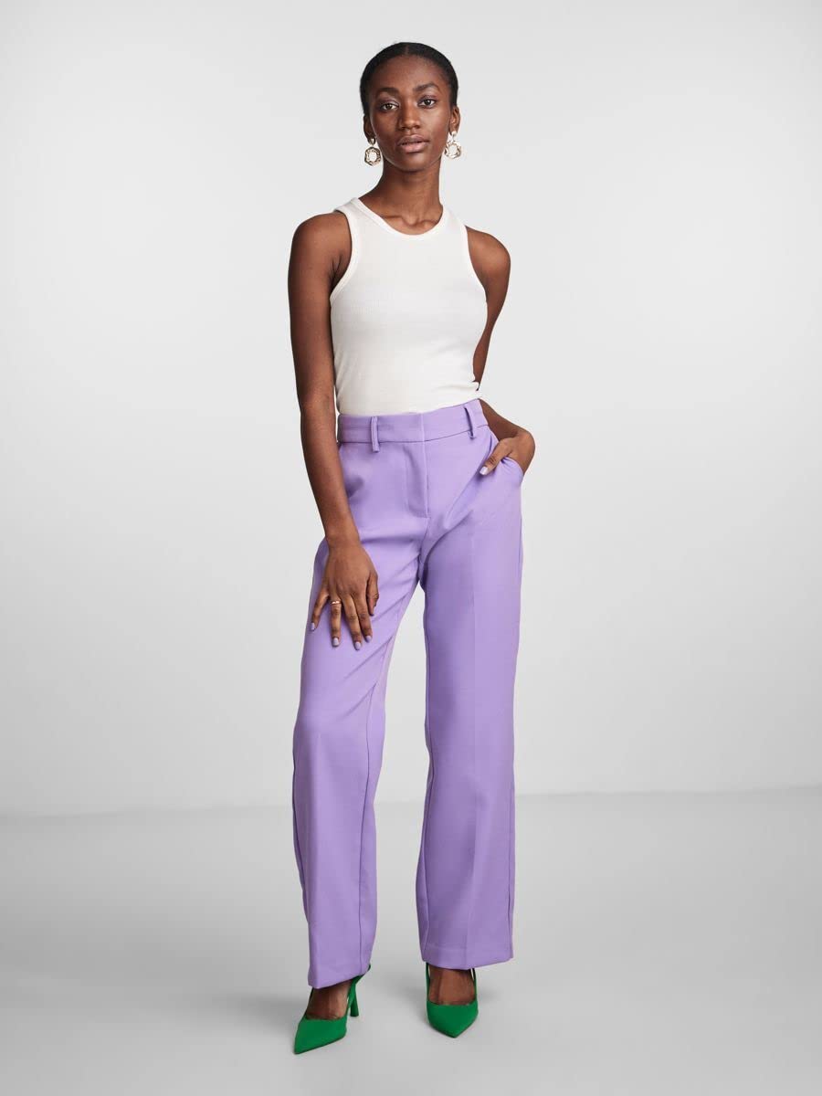 YAS Bluris MW Flared Pant Noos - Pantalones de Traje Mujer