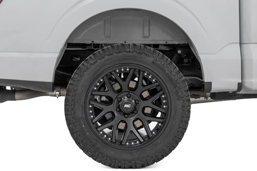 Image of Rough Country Mud Flap Delete for Ford F-150 (2021-2025) - Heavy-Duty Tri-Blend ABS, Easy Install, Includes Rear Deletes