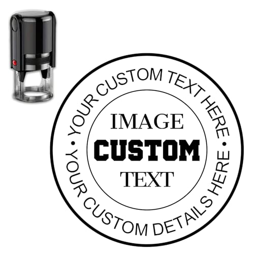 Tampon Personnalisé Logo ou Texte,Cachet Entreprise Personnalisable,Tampon Encreur Entreprise, Cachet Entreprise,Tampon Signature,mit Eigenem Logo und Text, Ex Libris -...