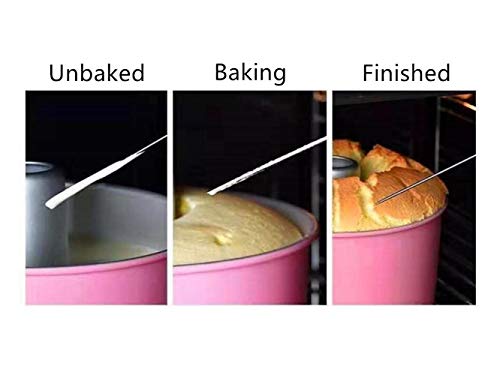 Aoshang 3Pcs Stainless Steel Cake Tester Reusable Metal Cake Probe Cake Testing Needle Home Bakery Muffin Bread Cake Tester Probe Skewer Pin Needle Kitchen Baking Assistant Tool,7.5 Inches #TOP3