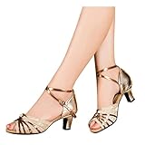 Latin Dance Shoes for Women,Dance Shoes Women Latin Salsa Bachata Shoes Closed Toe Sole Performance Dance Shoes