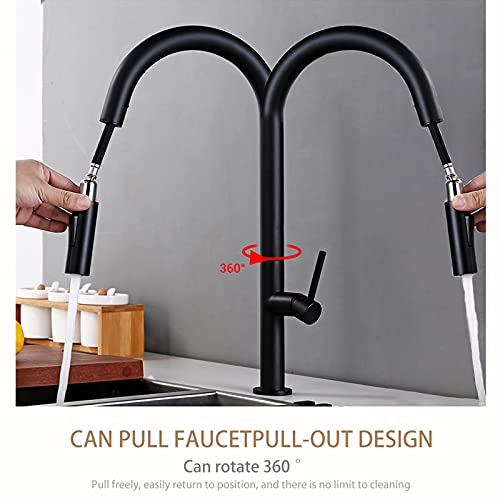 Robinet évier cuisine extractible laiton mitigeur noir mat