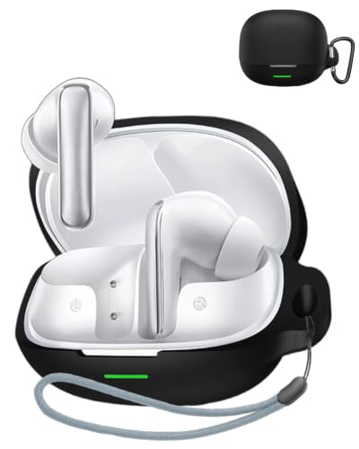 For QCY MeloBuds N65 �P�[�X YAJOJO ���C�����X �C���[�z�� �[�d�P�[�X�J�o�[ �J���r�i�E�L�[�`�F�[���t�� �V���R���ی�P�[�X �����h�~ �ϏՌ� �h�o �L�Y�h�~ �w��h�~ QCY MeloBuds N65 �Ή�(�u���b�N)