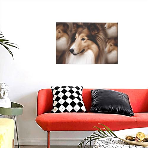 Toile Shelties Dog YoupO 45x30cm tableau mural chien sans cadre pour salon