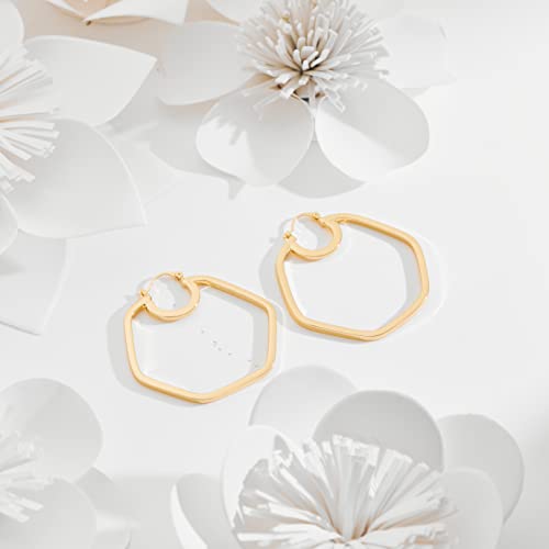 Gold Hoop Earrings for Women 18K Gold Plated Knot Hoop Earrings Statement Lightweight Thick Trendy Small Gold Open Hoops Fashion Jewelry 5