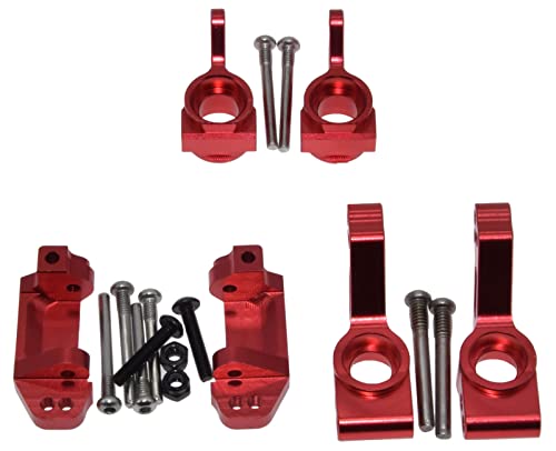 Upgrade Kit For 1/10 Traxxas Slash 2Wd Stampede Rustler Bandit Aluminum Alloy Metal Parts Replacement Of 2555 3631 2532 3638 3639 3743 3736 3632 3752(Red) #TOP2