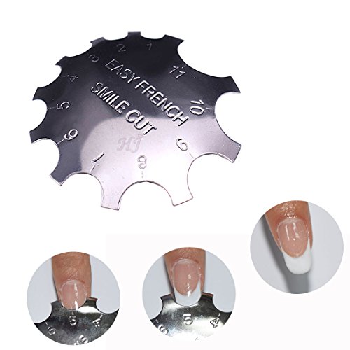 C-Shade Easy French Smile Line Nail Art Manicure Edge Trimmer Nail Cutter Acrylic Tool with 11 Sizes-FS01