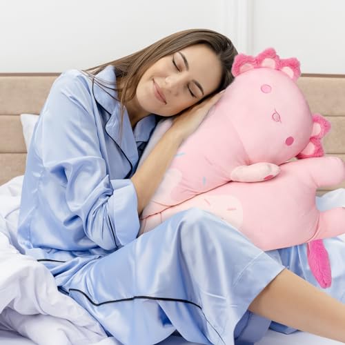 image for Mewaii Long Axolotl Plush 5 Sizes, 120% Extra Filling Giant Plushness 