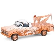 Greenlight 1/64 1973 Ford F-100 with Drop-in Tow Hook, Weathered White, Blue Collar Collection Series 14 35300-B
