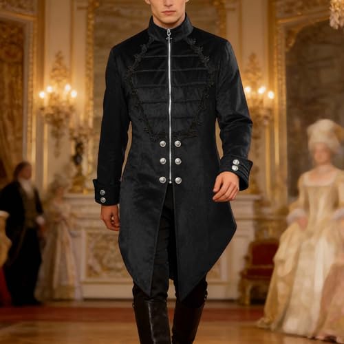 Abrigo para hombre estilo gótico retro victoriano medieval 3