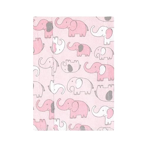 Image of Hudson Baby Unisex Baby Cotton Poly Flannel Burp Cloths, Girl New Elephant 7-Pack, One Size