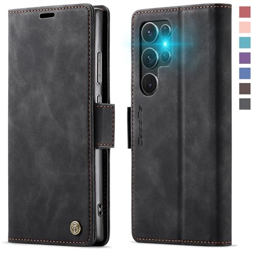 XYGLOW Handyhülle für Samsung Galaxy S24 Ultra 5G Hülle Klappbar Premium PU Lederhülle Klapphülle【RFID Schutz】Kartenfach...