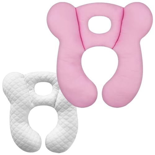 Image of ZHOMA Baby Travel Pillow, Upgrade U-Shape Infant Pillow for Car Seat Pushchair and Stroller, Soft Comfortable Sleep Cushion for Kids Newborn and Toddler -Pink