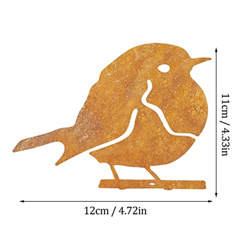Metal Fence Robin Garden Art Bird Shaped Artwork Decoration Garden Metal Animal Outline Decorative (Rust) - Image 2