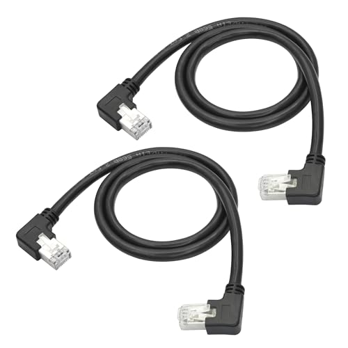 Cable Ethernet Cat6 2 piezas 60 cm RJ45 ángulo 90° miniatura 1
