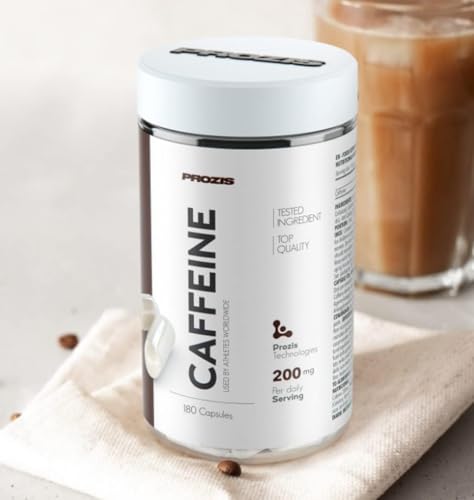 Prozis Caffeina 180 capsule - caffeina pura concentrata. Aumento energia e concentrazione