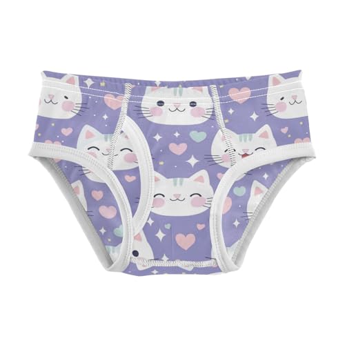 Wusikd Cute Cats Boys' Underwear Cotton Hearts Boys Briefs Soft Toddler Underwear 2T