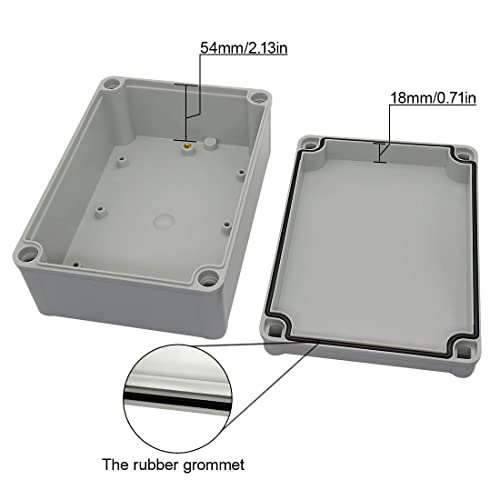 Lemotech Junction Box Ip67 Waterproof Dustproof Abs Plastic Project Box For Electrical Outdoor Enclosure Gray 6.9 X 4.9 X 3 Inch (175 X 125 X 75 Mm) #TOP2