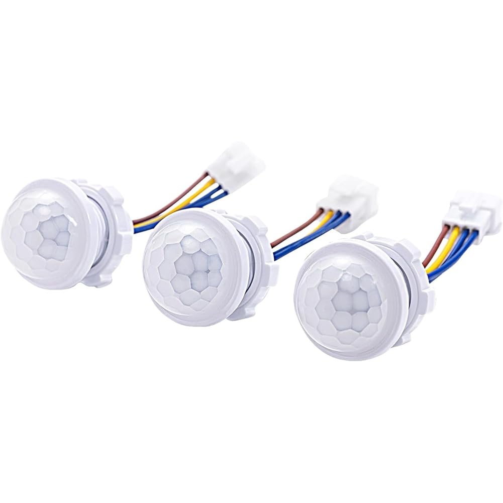 Paquete de 12 Interruptores con Sensor de Movimiento PIR de 85-265 V y 40 W para Montaje en Pared y TeCHO con Apagado Automático en Modo Nocturno de 30 S.