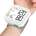 Blood Pressure Monitor for Home Use Large LCD Display Rechargeable BP Machine Adjustable Wrist Cuff 4.92-8.46 Inch 2x120 Reading Memory with Carrying Case, White