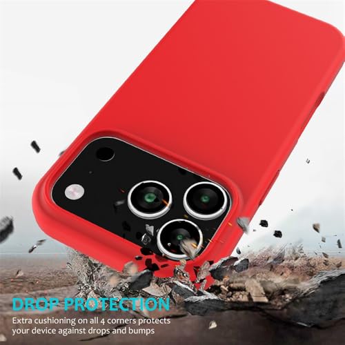 Image of Back Cover Compatible with iPhone 17 Pro Max Case Liquid Silicone Full Protection Shock Proof Back Cover for iPhone 17 Pro Max (Red)