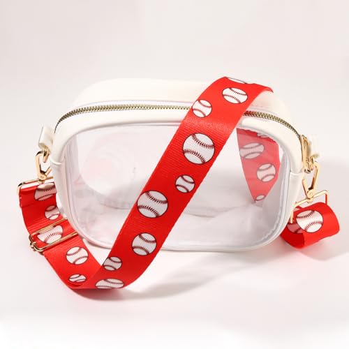 Image of NVENF Game Day Purse Strap Replacement Baseball Basketball Soccer Golf Crossbody Shoulder Bag Straps for Stadium Clear Purse (Style F)