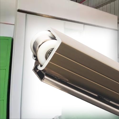 Rieles para Puertas corredizas Exteriores, Sistema de rieles de Aluminio para Puertas corredizas de una Sola Puerta, Armario, trastero y balcón (61 cm)
