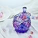 SOCOSY Royal Embossed Clear Glass Apothecary Jar With Lids, Candy Jar Containers Wedding Candy Buffet Jars Crystal Jewelry Box Food Jar 7oz - Pumpkin, Purple