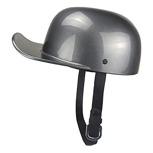 SDKUing Scooter Vintage Half Shell Adults Motorcycle Half Helmet-Open Face Motorbike Helmets German Style Skull Cap for Scooter Moped Retro Baseball Cap Men and Women Style DOT Certified