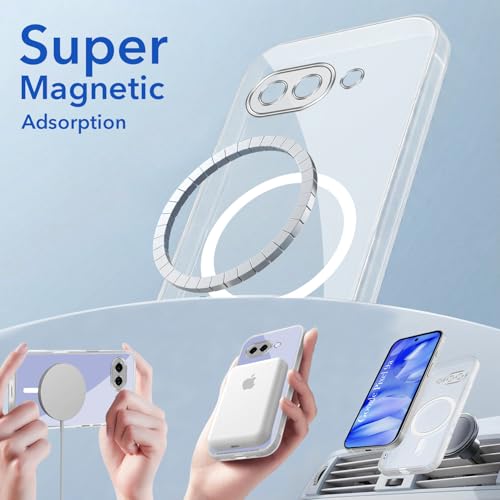 Image of Jkobi Lifetime Anti-Yellow MagSafe Compatible Clear Back Cover Case for Google Pixel 9A (Sleek Hard Crystal | Shockproof and Camera Protection)