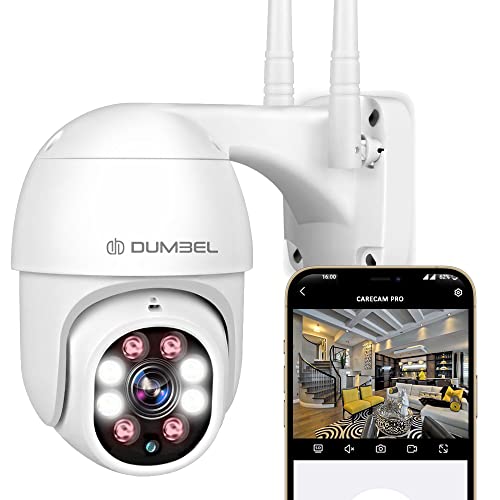 DUMBEL CosmoX CareCam Pro 360 Smart Pan Tilt Home Office WiFi/Wireless Outdoor Security PTZ CCTV Camera|1080P (Full Hd) | Night Vision | Up to 128 Gb Microsd Card Slot | Motion Detection (360 Outdoor)
