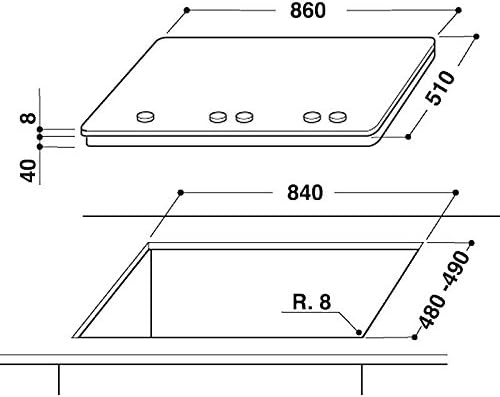 Whirlpool Europe PH GOA9523NB Piano Cottura Ambient/Urban, Vetro, Trasparente, 51x86x4.9 cm Whirlpool Europe PH GOA9523NB Piano Cottura Ambient/Urban, Vetro, Trasparente, 51x86x4.9 cm