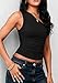 PRETTYGARDEN Womens Sleeveless One Shoulder Tank Top Ruched Slim Fit Shirts Basic Crop Y2k Tops 2026 Spring Fashion Clothing (Black,Small)