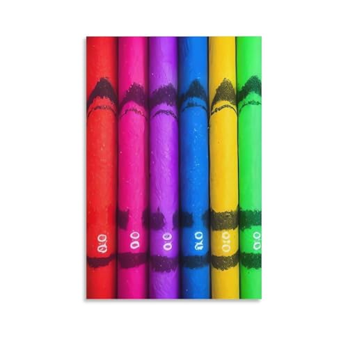 Toile murale crayons colorés 60x90cm pour illuminer les murs sombres d'une chambre