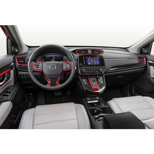 Image of Air Conditioning Knob Climate Control Panel Decal for Honda CR-V 2017-2022 Accessories CRV ABS Carbon Fiber Stickers for EX EX-L Touring (Not for LX)