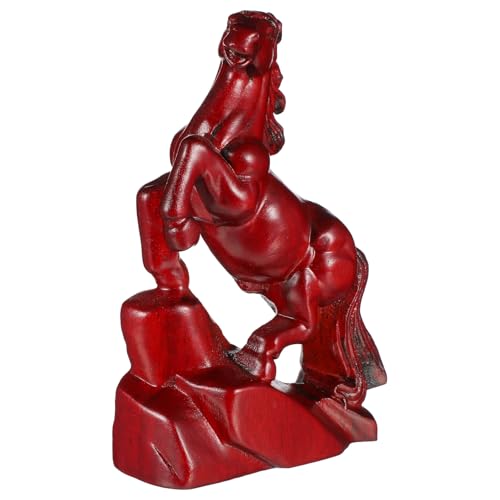 JOINPAYA 木彫り馬像 手作り立体馬フィギュア 独特な職人技 ホームリビングキッチンオフィス飾り