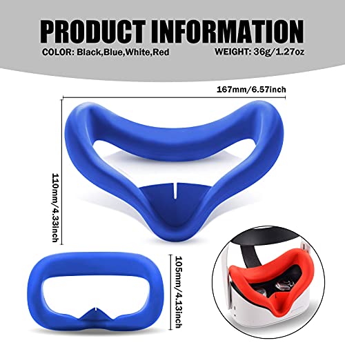 Compatible with Oculus Quest 2 Accessories, VR Silicone face Cover, VR Shell Cover,Compatible with Quest 2 Touch Controller Grip Cover,Protective Lens Cover,Disposable Eye Cover by KANG YU - Image 6