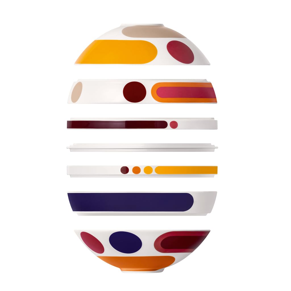 Villeroy & Boch - La Boule miami, komplet naczyń z porcelany, 7-częściowy komplet naczyń dla dwóch osób, porcelana Premium, można myć w zmywarce, można używać w kuchence mikrofalowej, wielokolorowy