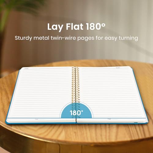 Image of Taja Lined Spiral Journal Notebook for Women & Men, 140 Pages, College Ruled Hardcover Notebook for Work & Note Taking, Journals for Writing, A5(5.7 inch x 7.9 inch) - Azure Blue