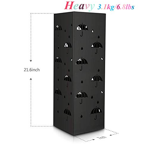 Image of INDIAN DECOR 509712 Umbrella Stand and Rack for Canes, Walking Sticks - Free Standing Indoor Holder for Home, Office - Stylish, 100% Metal, Rustproof, Black