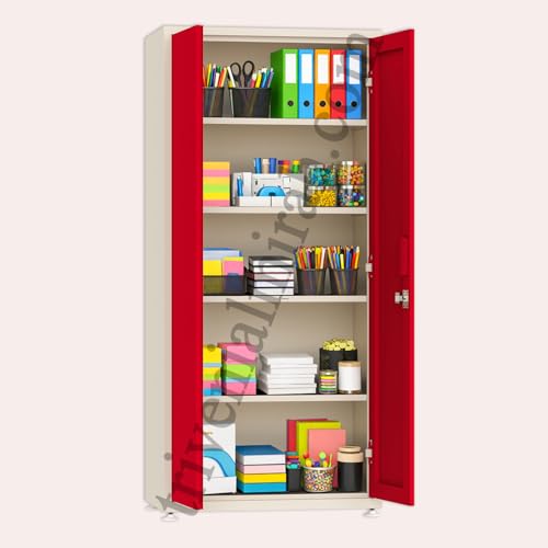 Image of Triveni almirah SHELF-26 | 10-Year Guarantee on Paint and Lock| Dual-Door Office Steel Almirah with 5 Fixed Shelves & Powder-Coated Finish (36-Inch Width)