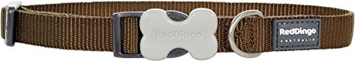 Red Dingo Plain - Collar Perro, Marrón (Brown), talla del fabricante: L