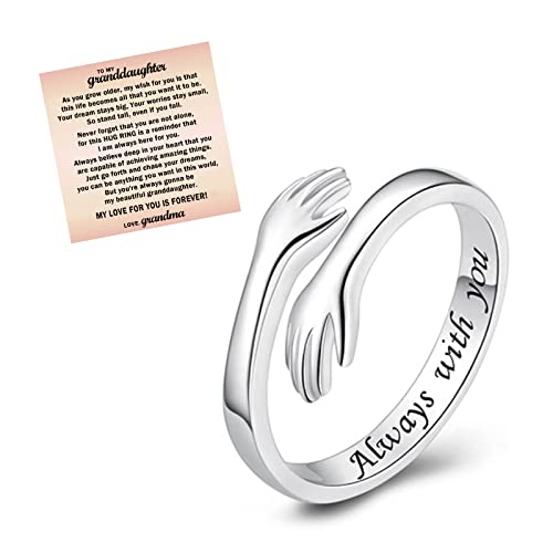 To My Granddaughter Hug Ring - Always With You Grandma Gift
