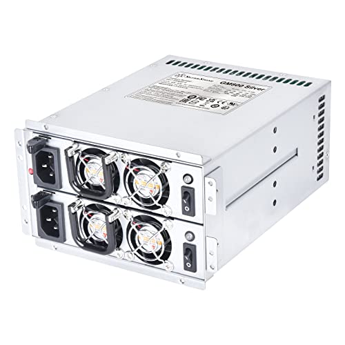 Image of SilverStone Technology GM800 Silver Cybenetics Silver 800W Mini redundant Power Supply, SST-GM800-S (SST-MR0800FCSI-A), TAA Compliant