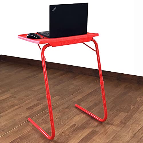 Image of Multipurpose Laptop Study Table Strong Top 6 Heights 3 Angles Portable Adjustable Foldable (Red)