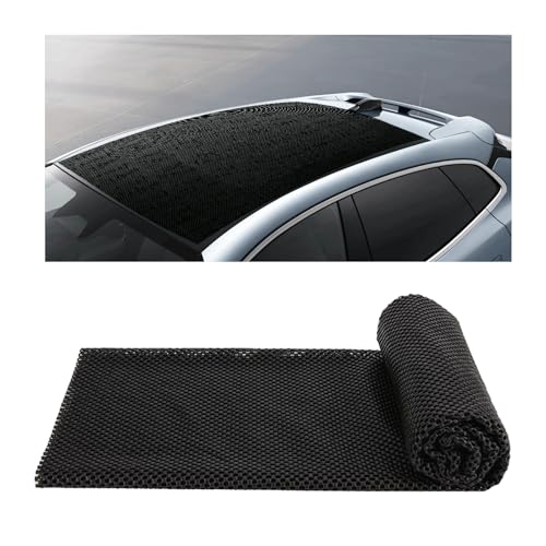 GAOLAOSY Car Roof Non-Slip Rug Pad, 47'' x 39.4'' Automotive Roof Carrier Bag Protective Mat, PVC Vehicle Cargo Bag Liner, Auto Roof Top Rack Accessories for Car, SUV, Truck and Home (Black)